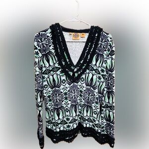 Tory Burch Hooded Terry Cloth Tunic/Coverup M